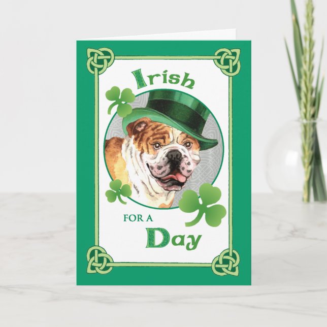 St. Patrick's Day Bulldog Kort (Framsida)