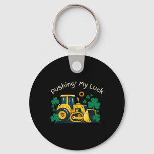 St. Patrick's Day Bulldozer Kul Konstruktion Barn Nyckelring