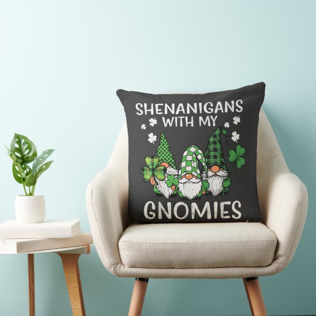 St Patricks Day bus med Gnomies Gnome Kudde (Stol)