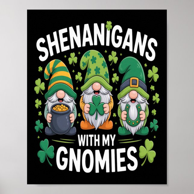 St Patricks Day Busmisser Med Mina Gnomar Tomtar Poster (Framsidan)