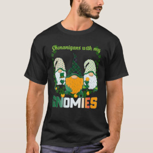 St Patricks Day busstreck Gnomies Gnome Shamrock T Shirt