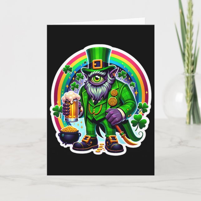St Patricks Day Bylor Av Ond Öga Irländsk Demon Kort (Framsida)