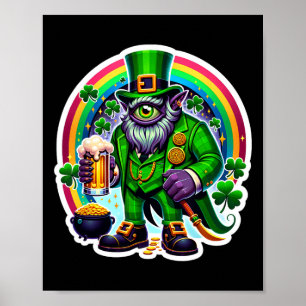 St Patricks Day Bylor Av Onda Ögat Irländsk Demon Poster