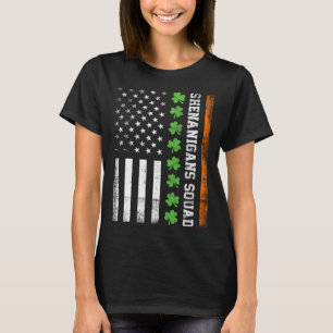 St patrick's day C Löv Shenanigans Squad US Flagga T Shirt
