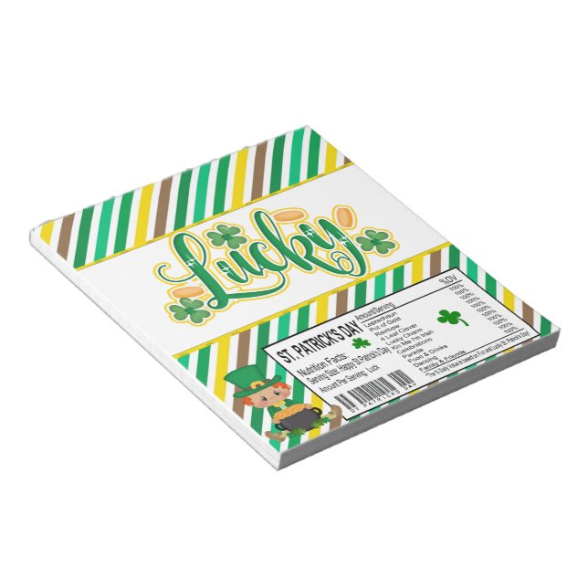 St. Patricks Day Candy Pub Wrapper Party favors Anteckningsblock (Vinklad)