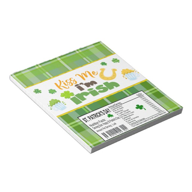 St. Patricks Day Candy Pub Wrapper Party favors Anteckningsblock (Vinklad)