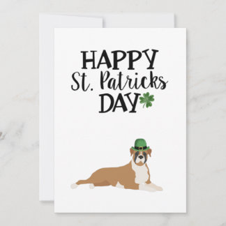 St patrick's day Card 5 x 7 Boxer-Hund