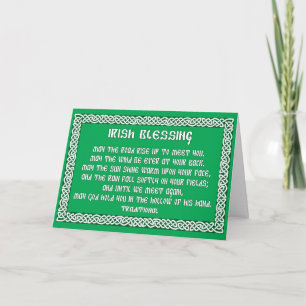 St patrick's day Card med irländsk välsignelse 1 Kort