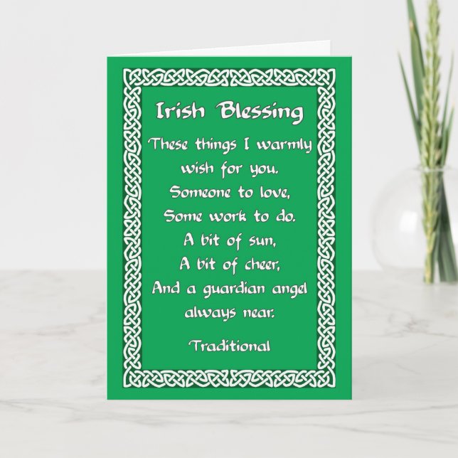 St patrick's day Card med irländsk välsignelse på  Kort (Framsida)