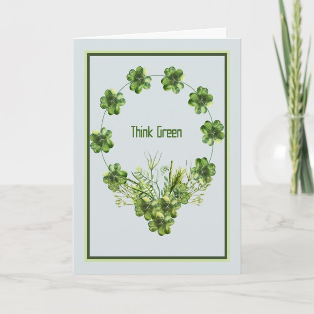 St. Patrick's Day Card med Shamrock Wans and Kort (Framsida)