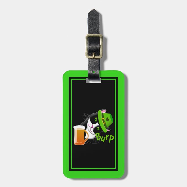 St. Patrick's Day Cat Bagagebricka (Vertikal Framsida)
