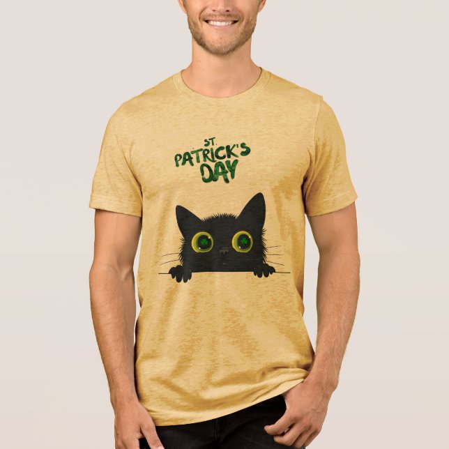 St. Patrick's Day Cat Funny T Shirt (Framsida)