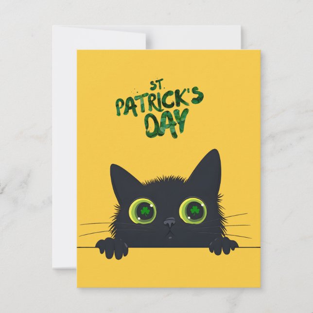 St. Patrick's Day Cat Funny Tack Kort (Framsida)