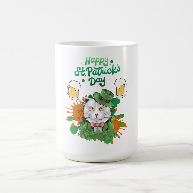 St. Patrick's Day Cat - Helgdag - Design Magisk Mugg (Center)