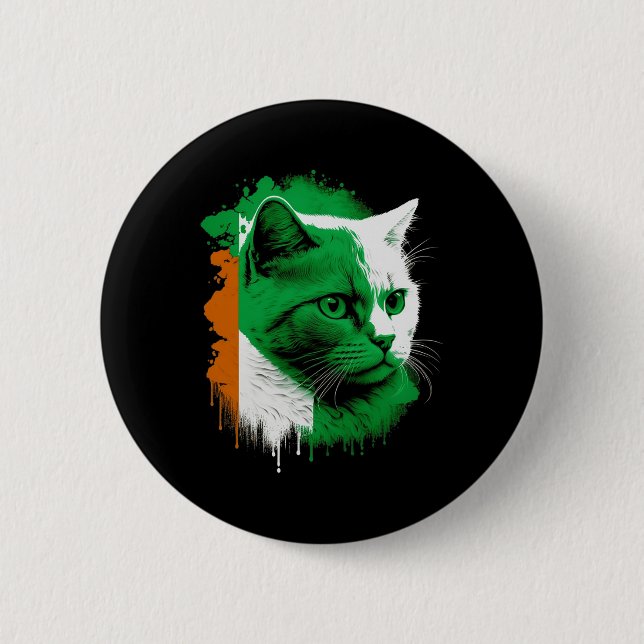 St. Patrick's Day Cat Irish Flagga Ireland Manar W Knapp (Framsida)
