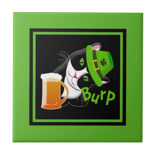 St. Patrick's Day Cat Kakelplatta (Framsidan)