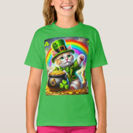 St patrick's day Cat Leprechaun Cat Lover T-Shirt