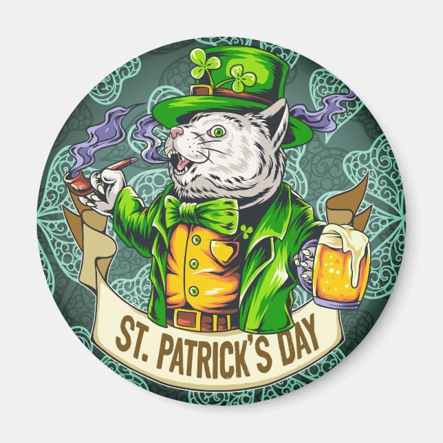St. Patrick's Day Cat Magnet (Framsidan)