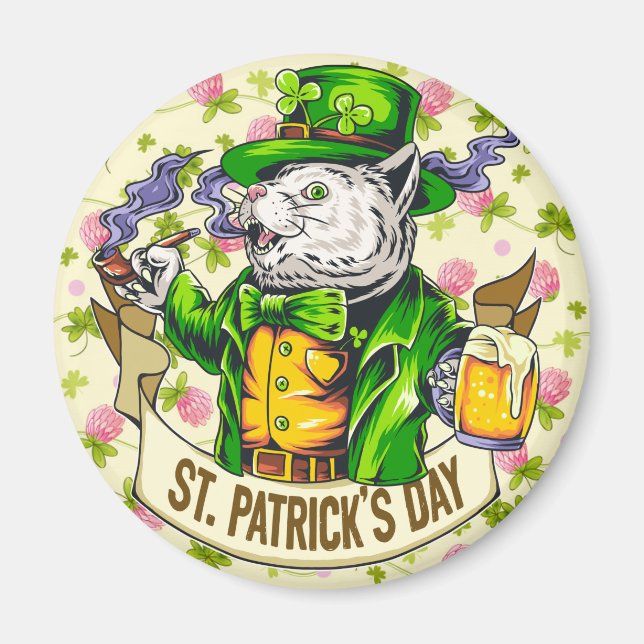 St. Patrick's Day Cat Magnet (Framsidan)