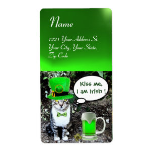ST PATRICK'S DAY CAT MED GRÖNT IRISH-ÖL FRAKTSEDEL