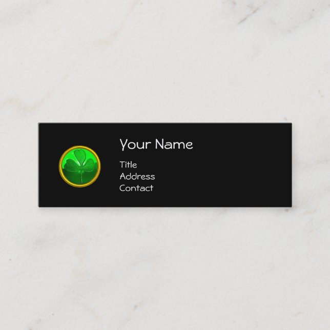 ST PATRICK'S DAY CAT MED GRÖNT IRISH-ÖL MINI VISITKORT (Framsida)