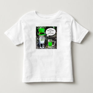 ST PATRICK'S DAY CAT MED GRÖNT IRISH-ÖL T-SHIRT