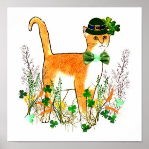 St. Patrick's Day Cat Poster
