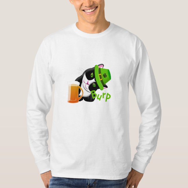 St. Patrick's Day Cat T Shirt (Framsida)