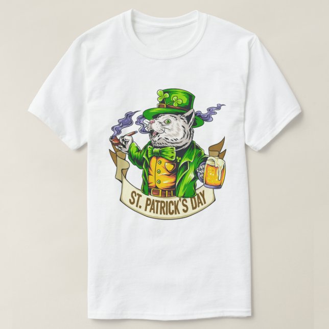 St. Patrick's Day Cat T Shirt (Design framsida)