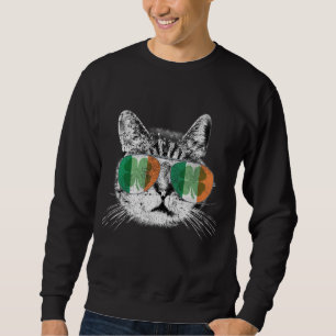 St patrick's day Cat Tricks Irish Saint Catty's Sh Lång Ärmad Tröja