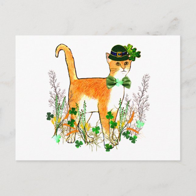 St. Patrick's Day Cat Vykort (Framsida)