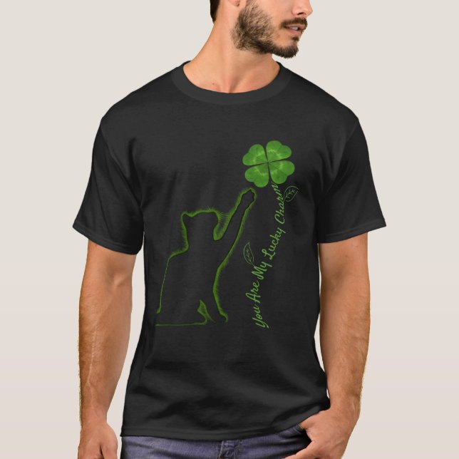 St Patricks Day Cat You Are My Lucky Charm Shamroc T Shirt (Framsida)