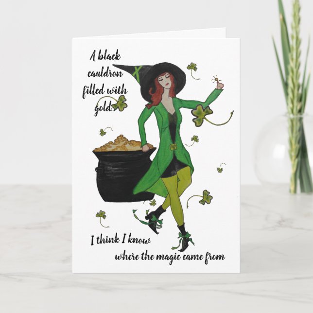 ST Patrick's Day Cauldron of Gold card Kort (Framsida)