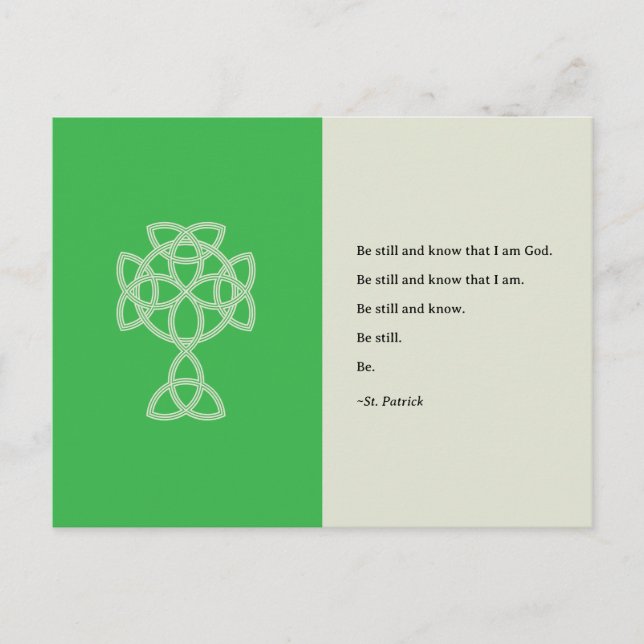 St. Patrick's Day Celtic Cross | St. Patrick-citat Helg Vykort (Framsida)