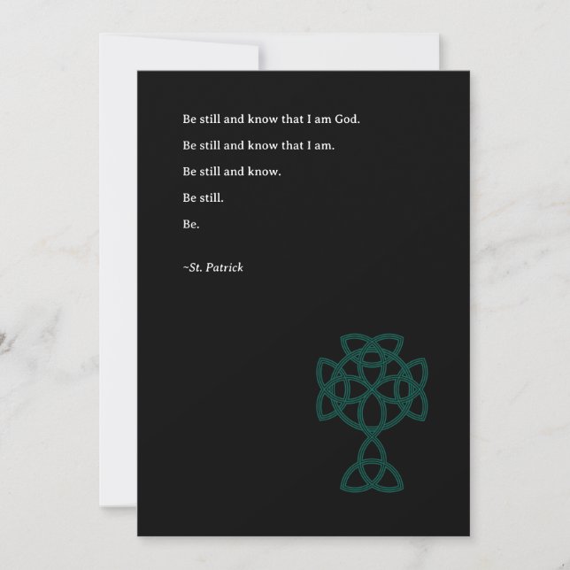 St. Patrick's Day Celtic Cross | St. Patrick-citat Julkort (Framsida)