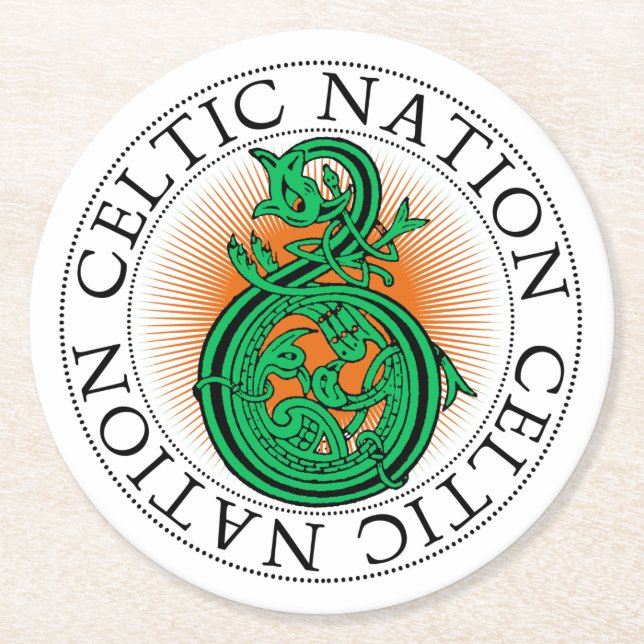 St patricks day Celtic Knot Party Underlägg Papper Rund (Framsidan)