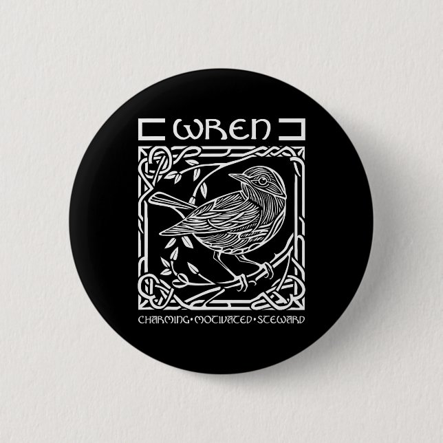 St patricks day Celtic Knot Zodiac Wren 10 juni - Knapp (Framsida)