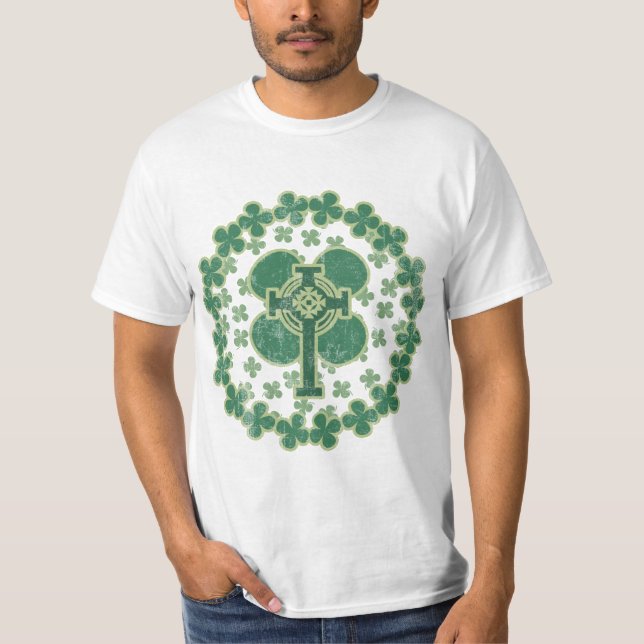 St patricks day Celtic Kor Distress Tee Shirt (Framsida)
