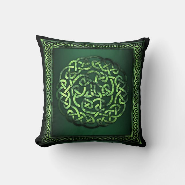 St. Patrick's Day - Celtic Mönster Round/SqFrame Kudde (Framsida)