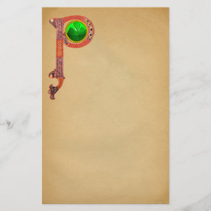 ST PATRICK'S DAY CELTIC P MONOGRAM MED SHAMROCK BREVPAPPER