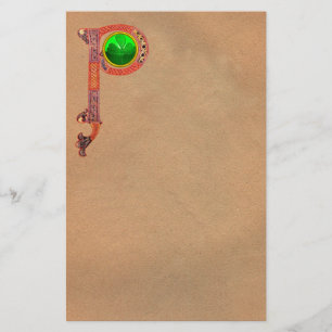 ST PATRICK'S DAY CELTIC P MONOGRAM MED SHAMROCK BREVPAPPER