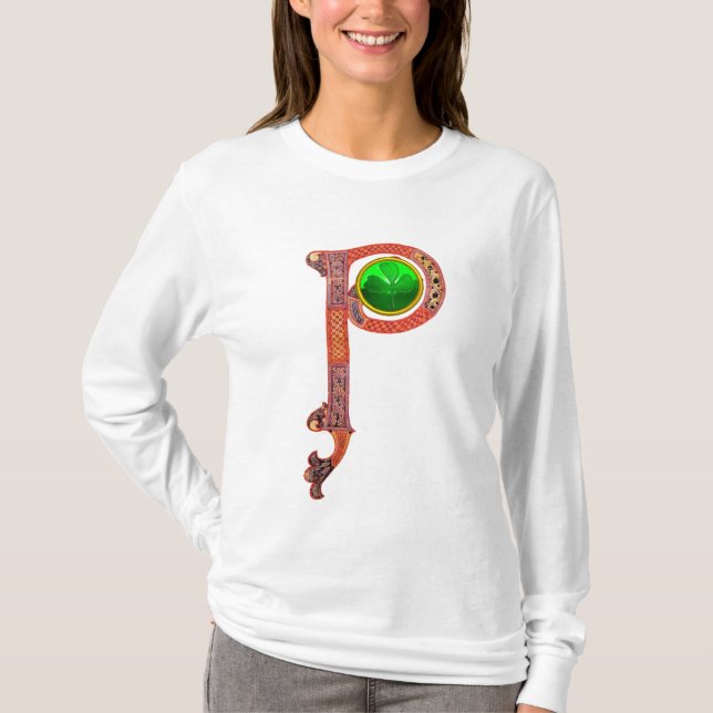 ST PATRICK'S DAY CELTIC P MONOGRAM MED SHAMROCK TEE (Framsida)