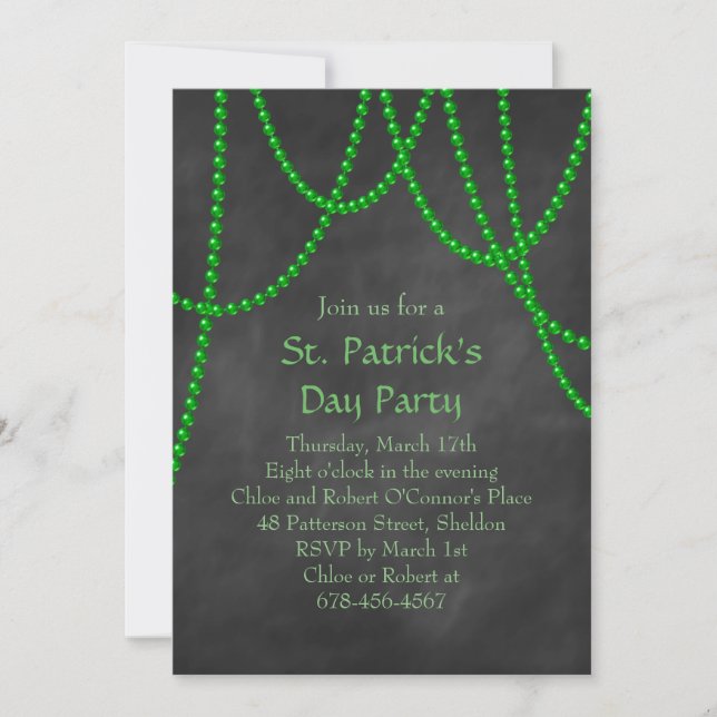 St. Patrick's Day Chalkboard Party-inbjudan Inbjudningar (Framsida)