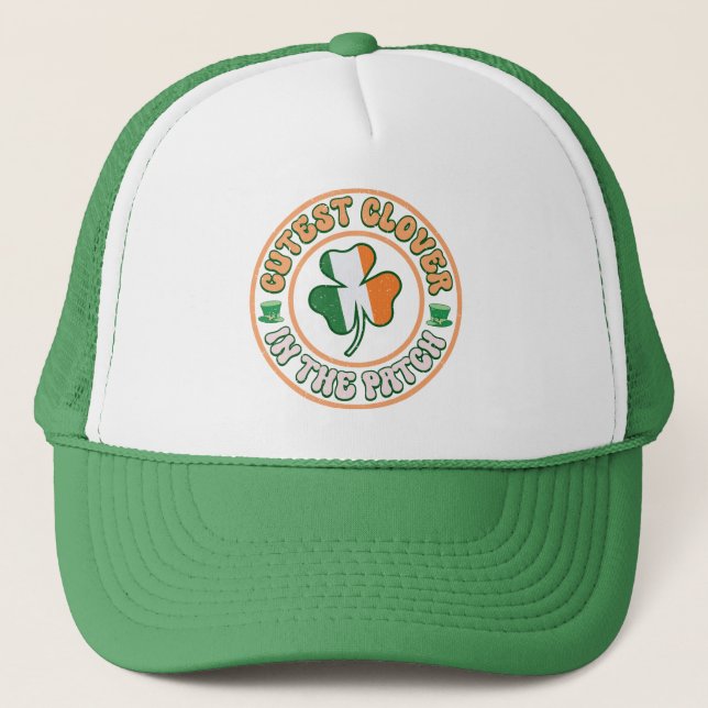 St. Patrick's Day Charm Cutest Klöver i Patch Keps (Framsida)