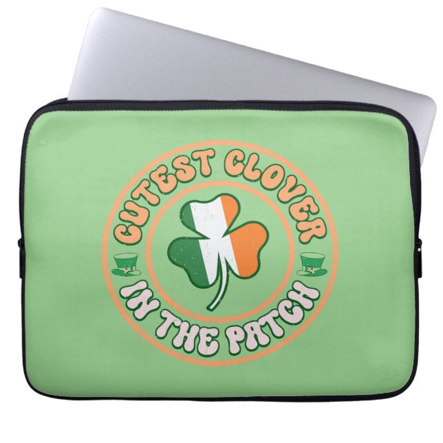 St. Patrick's Day Charm Cutest Klöver i Patch Laptop Fodral (Framsidan)