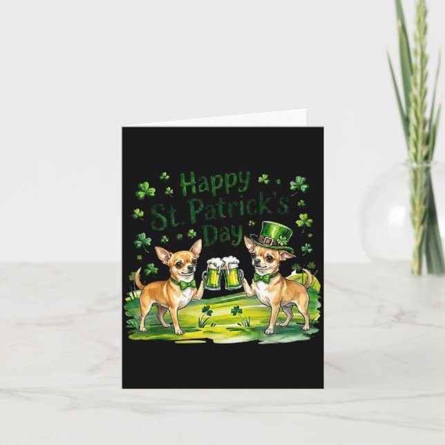 St patricks day chihuahua hund  kort (Framsida)
