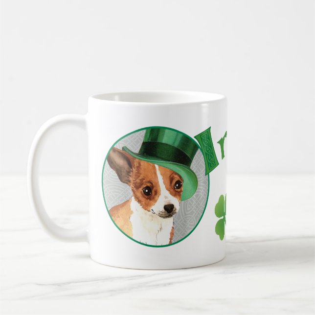 St. Patrick's Day Chihuahua Kaffemugg (Vänster)