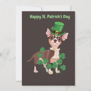 St. Patrick's Day Chihuahua puppy platt kort