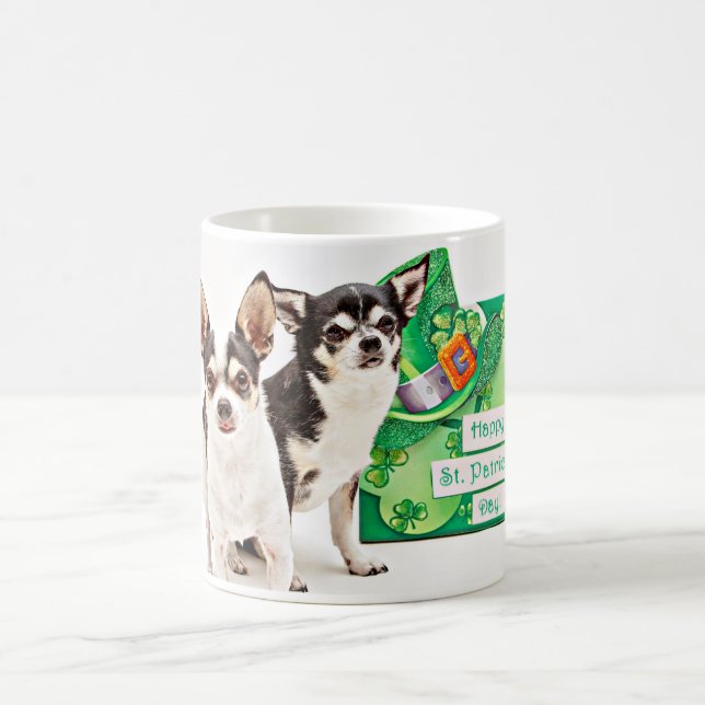 St. Patrick's Day Chihuahua's Kaffemugg (Center)