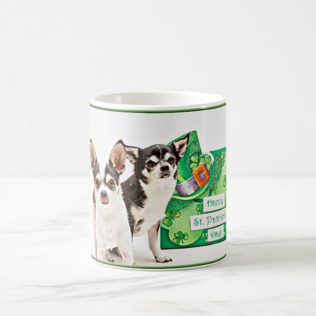 St. Patrick's Day Chihuahua's Kaffemugg (Center)
